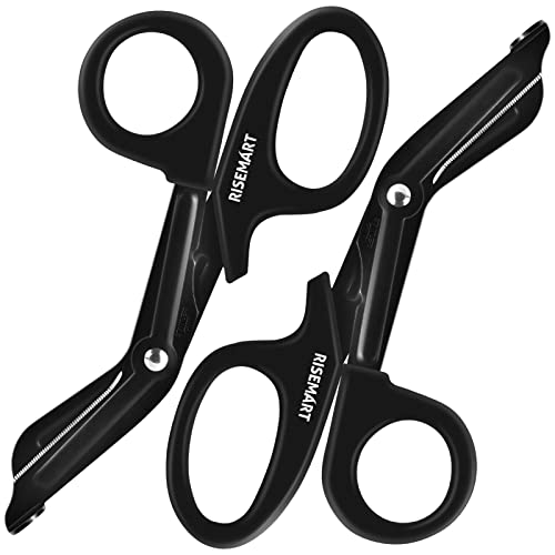 Trauma Shears - RISEMART Bandage Scissors for Nurses, 7.5' Fluoride Coated Non-stick Blades Stainless Steel Nursing scissors for Doctor, Nurses, Nursing Students,EMS