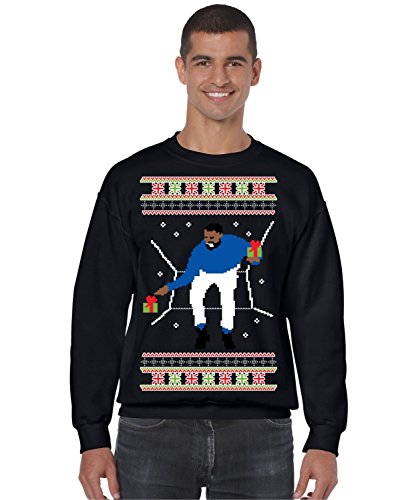 ALLNTRENDS Men's Crewneck 1-800 Hotline Bling Ugly Christmas Sweater (S, Black)