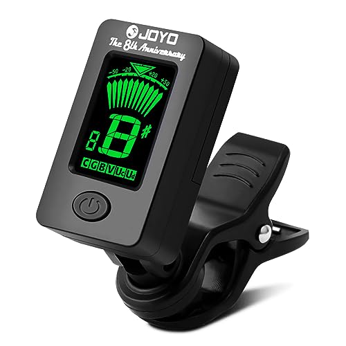 JOYO Guitar Tuner Clip on Digital Electronic Tuner for Guitar, Bass, Ukulele, Violin, Mandolin, Banjo Acoustics Calibration Tuner (JT-01)