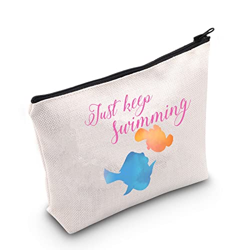 TSOTMO Nemo Dory Movie Merchandise Gift Nemo And Dory Fish Gift Animal Ocean Gift Fishing Gifts Just keep Swimming Cosmetic Bag For Cartoon Lovers(Swimming)