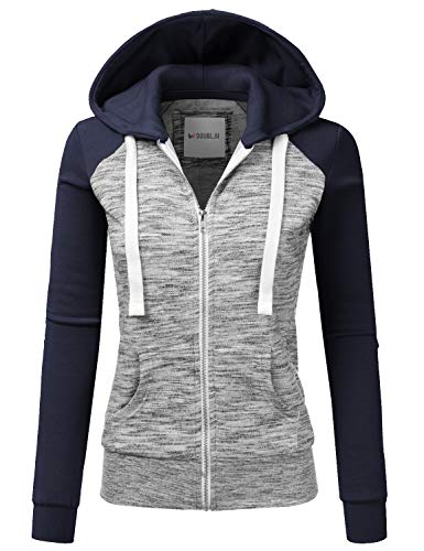 DOUBLJU Lightweight Thin Zip-Up Hoodie Jacket for Women Girls Kids with Plus Size
