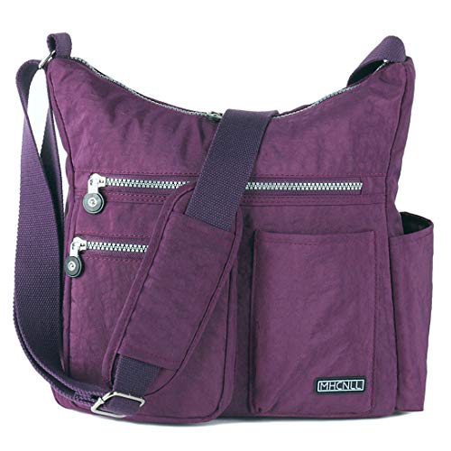 Crossbody Bag with Anti Theft RFID Pocket - Women Lightweight Water-Resistant Purse (purple)