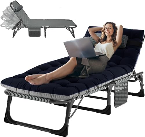 ABORON Folding Camping Cots for Adults, Double Layer 1200D Cot for Sleeping, Heavy Duty Guest Bed with Mattress Carrying Bag Home Camping Office Vacation Nursing