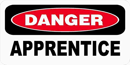 1080 Graphics 3 - Danger Apprentice 1' x 2' Hard Hat Stickers H387