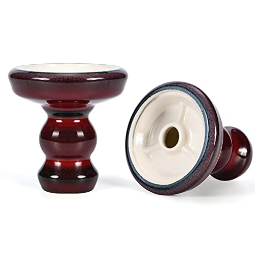 Hookah Bowl Phunnel Hookah Head - Pivot Clay Shisha Bowl with Glaze Great for All Shisha Flavors Smoking Such as Al Fakher,Starbuzz 15-20g Tobacco Hookah Heat Management Compatible (Burgandy)