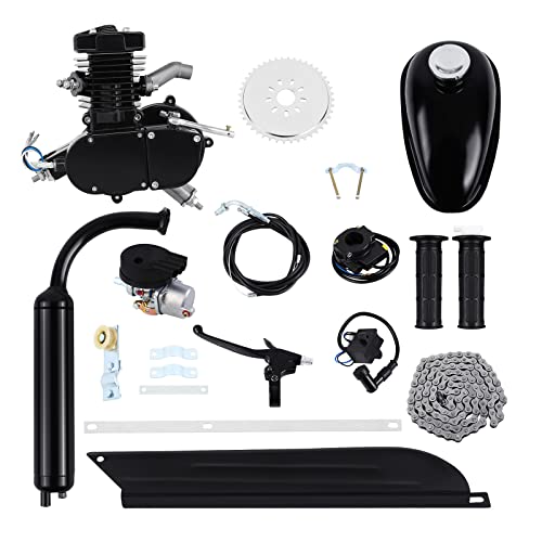 PanelTech 48CC 49CC 50CC 2 Stroke Engine Gas Kit fits 26' 28' Motorized Mountain Bicycle Bike (Black)