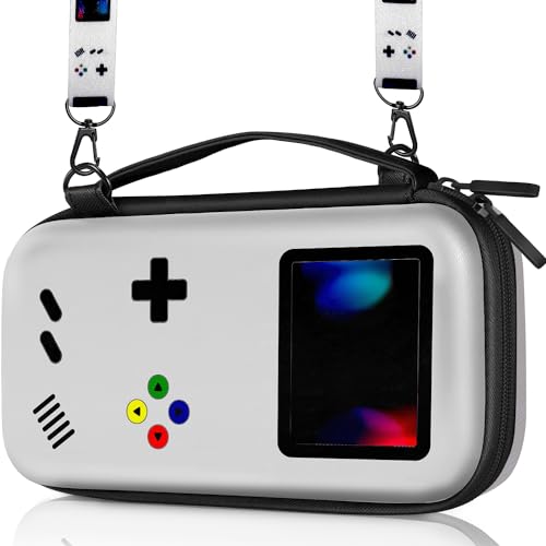 Gurgitat Carrying Case for Nintendo Switch/Switch OLED Travel Carry Cases Hard Shell Protective Cover Strap Retro Game Cute Girls Boys Accessories Storage Pouch Bag for Switch 2017/Oled 2021