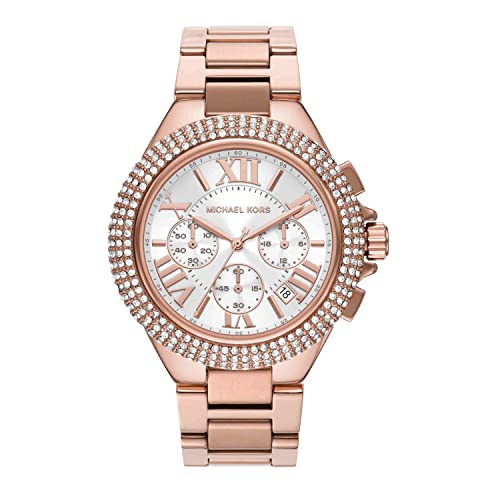 Michael Kors Women's Camille Quartz Watch with Stainless Steel Strap, Rose Gold, 22 (Model: MK6995)