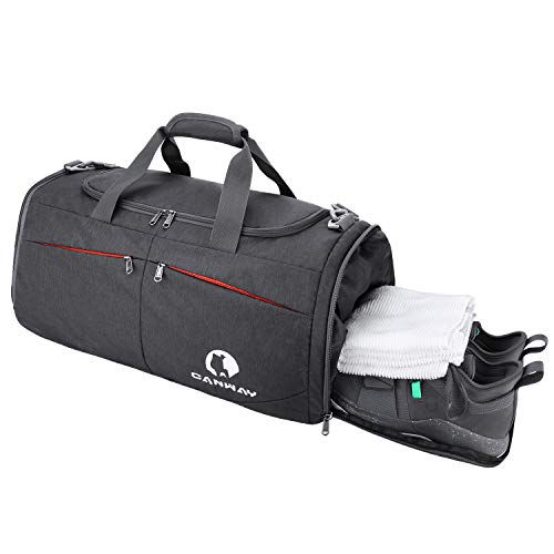 Canway Sports Gym Bag, Travel Duffel bag with Wet Pocket & Shoes Compartment for men women, 45L, Lightweight