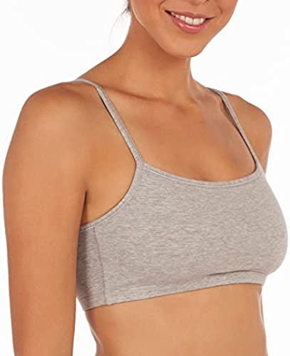 Fruit of the Loom womens Spaghetti strap Pullover Sports Bra, White/Heather Gray/Black, 6-count (2 of each color)