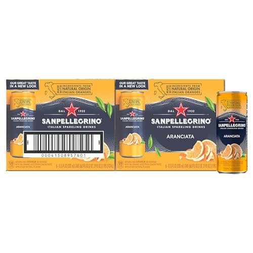 Sanpellegrino Italian Sparkling Drink Aranciata, Sparkling Orange Beverage, 6 Count(Pack of 4)