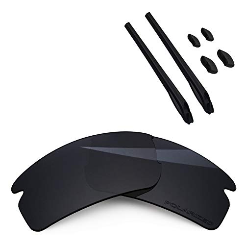 BLAZERBUCK Polarized Replacement Lenses & Sock Kit for Oakley Flak 2.0 OO9295 - Black