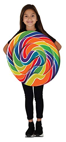 Dress Up America Lollipop Costume for kids- Halloween Candyland Dress Up - Rainbow Candy Tunic for Girls and Boys