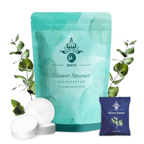 MR MIRYE Eucalyptus Shower Steamers 18 Pack XL, Shower Steamer Aromatherapy Christmas Gifts for Women, Shower Bombs with Essential Oils-Self Care & Relaxation Birthday Gifts for Women and Men