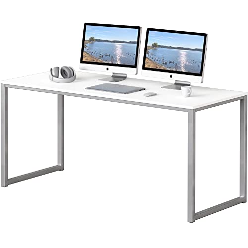 SHW Home Office 55-Inch Computer Desk, 24' Deep, White