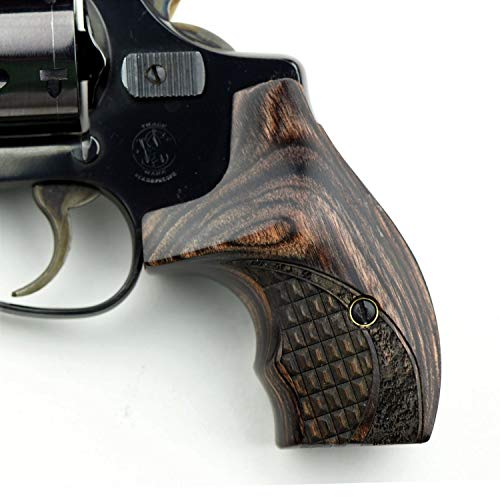 Altamont - S&W J Round Revolver Grips - Boot - Real Wood Gun Grips fit Smith & Wesson J Frame Round Butt .38 Special and 9mm Revolvers - Made in USA - Walnut - Croc