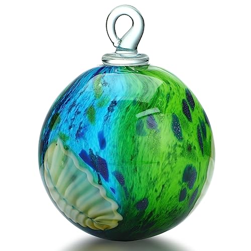 QFkris 4' Hanging Gazing Balls for Gardens Decorative Outdoor Hand-Blown Glass Ornament Friendship Balls Witch Ball