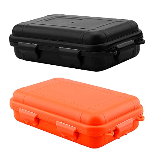 2Pcs Waterproof Storage Case with Foam - Waterproof Camera Case Camping Storage Box Phone Holder Foam Case Plastic Storage Box Plastic Case - Waterproof Case Camera Holder Flash Drive Storage Case