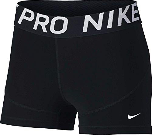 Nike Women's Pro 3' Training Shorts (Black White, Small)