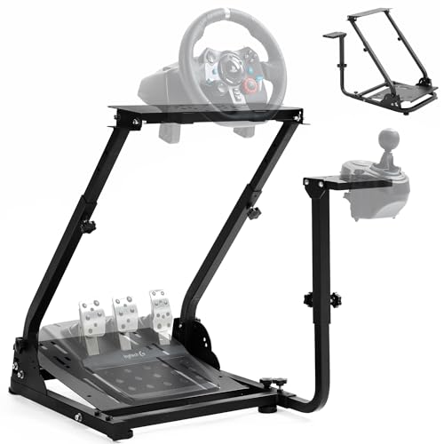 Marada G920 Racing Steering Wheel Stand with Shifter Mount Fit for Thrustmaster, PXN, Logitech G29, G923 Height Adjustable Sim Frame Wheel & Pedal & Gear Lever NOT Included（Only Stand）