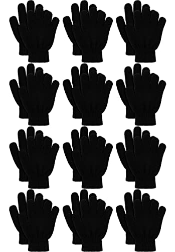 Remifa 12 Pairs Kids Winter Gloves, Christmas Gifts for kids Children Warm Magic Knit Gloves for Boys Girls