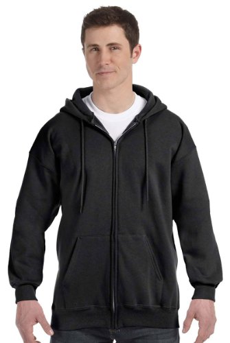 Hanes Men's Full Zip Ultimate Heavyweight Hoodie, Black, XX-Large