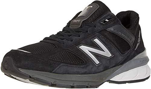New Balance Men's Made in US 990 V5 Sneaker, Black/Silver, 11