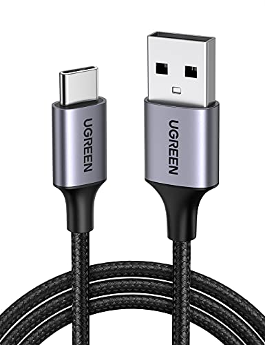 UGREEN USB to USB C Cable, USB A to Type C Cable Fast Charging Braided USB C Cord Compatible with iPhone 15/15 Plus/15 Pro, Samsung Galaxy S20/S10/S9, Note 20/10, LG G8/G7, 1.5FT