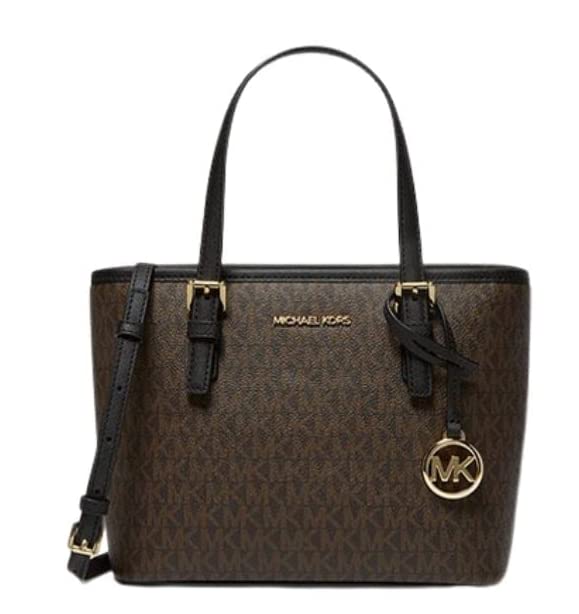 Michael Kors XS Carry All Jet Set Travel Womens Tote (BROWN/BLK)