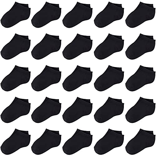 Duufin 25 Pairs Toddler Ankle Socks Low Cut Kids Half Cushion Socks Low Rise Ankle Socks for Boys and Girls