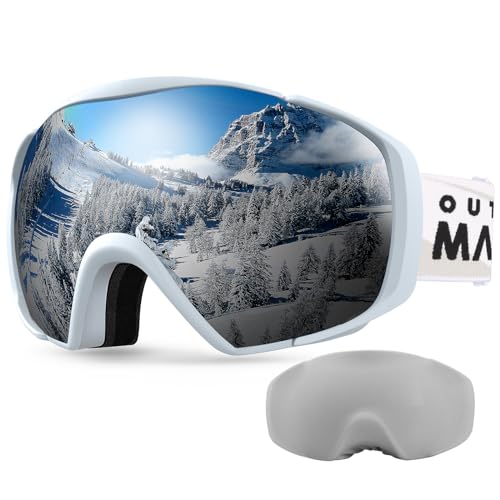 OutdoorMaster Ski Goggles with Cover Snowboard Snow Goggles OTG Anti-Fog for Youth Teenager
