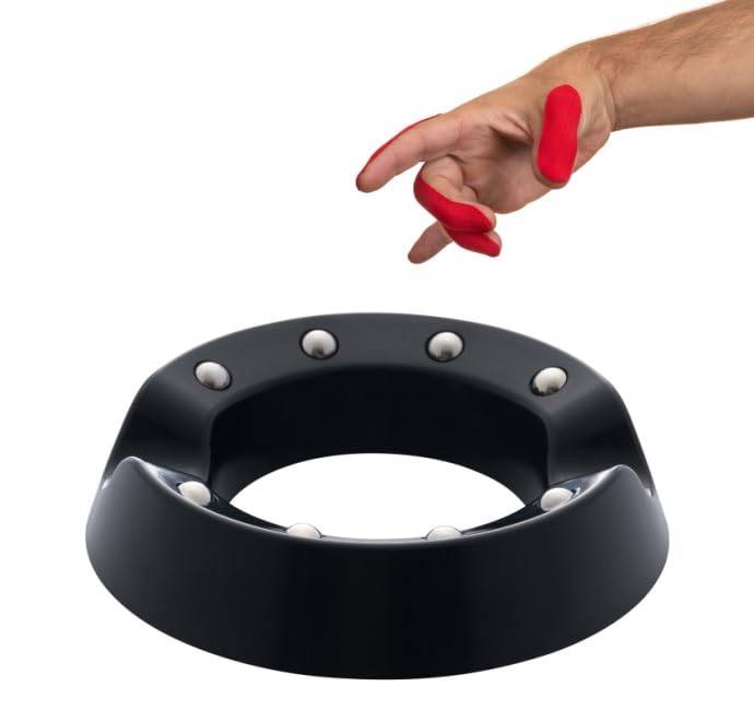 Smith & Basil Bowling Products – Rotating Ball Cup – Bowling Accessories – Black Bowling Ball Spinner Display Cup – Four Finger Tape Pieces Included