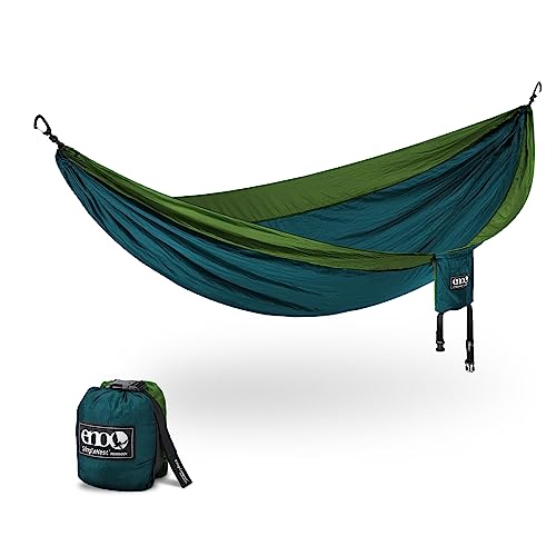 ENO SingleNest Hammock - Lightweight & Portable Single Hammock - 1 Person Portable Hammock - for Camping, Hiking, Backpacking, Travel, a Festival, or The Beach - Grey/Chartreuse