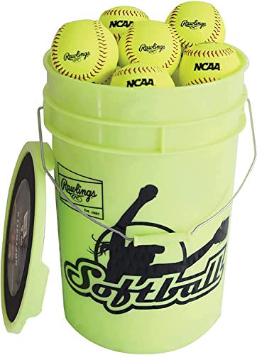 Rawlings | NC12BB Fastpitch Softballs & Bucket | 12' | 18 Count