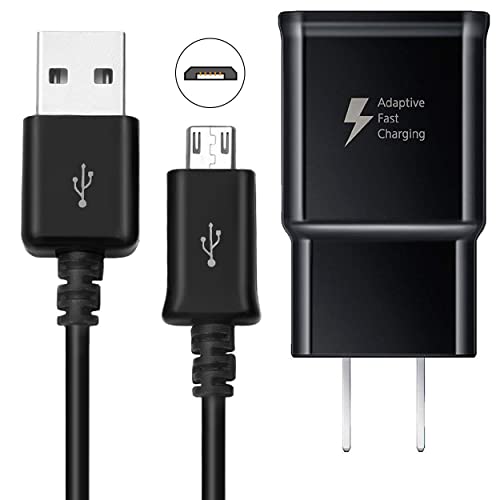Samsung Adaptive Fast Charging Wall Charger with 5 Feet/1.5 Meter Micro USB 2.0 Cable Kit Set Compatible with Samsung Galaxy S7/S7 E/S6/S5/Note5/4 /S4/S3/MP3 and Others