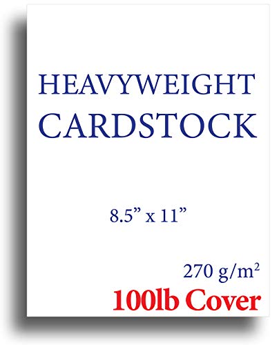 Extra Thick Cardstock - 100lb Cover (270gsm) - Blank White 8.5 x 11 - Heavyweight Printer Paper for Inkjet/Laser - 50 Sheets Pack