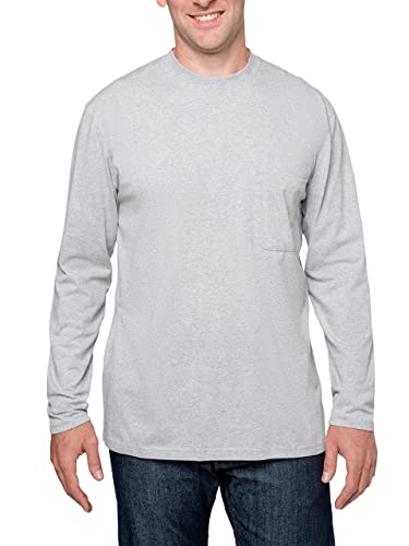 Insect Shield Men's UPF Dri-Balance Long Sleeve Pocket Tee, Heather Grey, Large