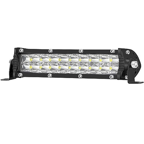 7 Inch Slim LED Light Bar for Truck, 10-60V LED Off Road Driving Auxiliary LED Fog Light Pods 60W 6000lm, Waterproof Automotive Lightbar for Tractor ATV UTV RZR RC RV Mower Golf Cart Ebike Riding