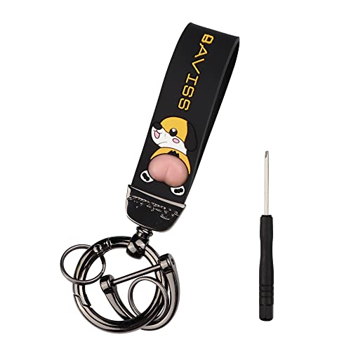 Turcee Cute Cartoon PVC Animal Keychain Zinc Alloy Key Ring Accessories Fashion keychains for Car Key Fit for Women and Men (Dog)