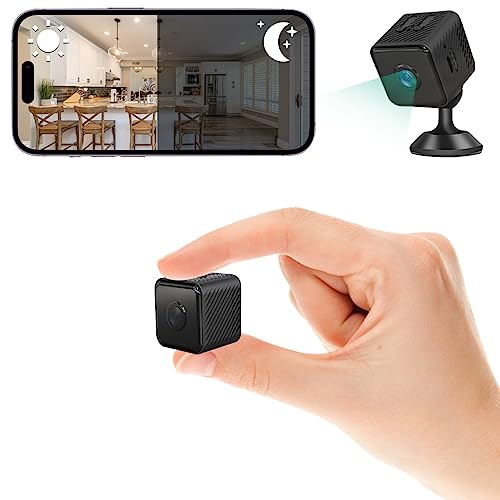 OLYAXEN Mini Spy Camera WiFi Hidden Camera Night Vision 4K HD Spy Cam for Home Security Easy to Set Wireless Indoor Smallest Camera with Motion Detection IP Camera Remote Viewing