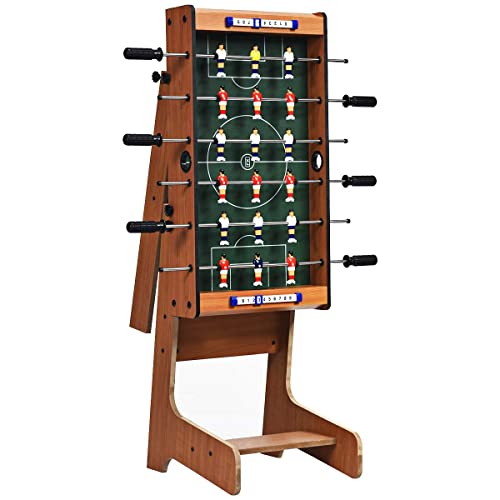 Giantex Folding Foosball Table, 27in Football Table w/ 2 Mini Footballs, Score Keepers, ASTM Certification, Indoor Recreational Soccer Table Game Great for Kids, Family Night, Game Room, Bars, Parties