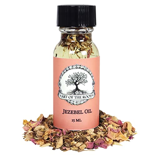Jezebel Oil by Art of the Root | Handmade with Herbs & Essential Oils | Conjure, Wiccan, Pagan, & Magick | Attraction, Love, Wealthy Men, Business Success
