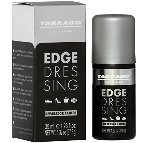 Tarrago Edge Dressing Shoe Dye - 35 ml Sole & Heel Edge Dressing, Repairs & Color Coat Leather Shoes Edges - Rubber & Leather Shoe Sole Edge & Heel Polish for Boots & Footwear - Black #18