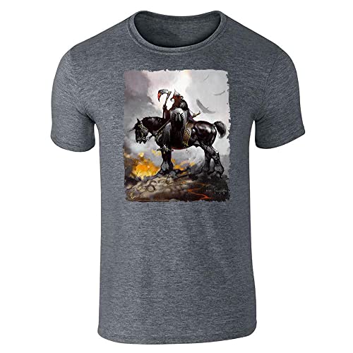 Pop Threads Death Dealer by Frank Frazetta Art Horror Graphic Tee T-Shirt for Men Dark Heather Gray XL