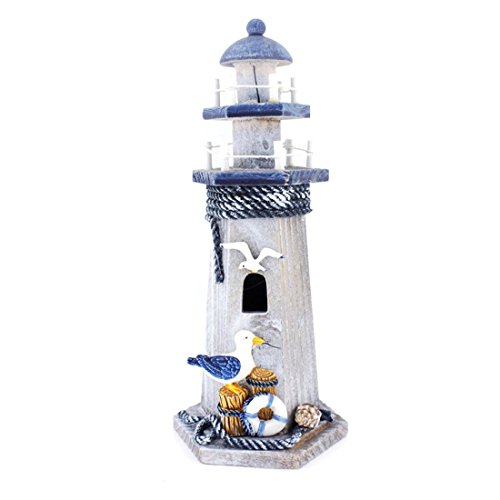 genius.nn Seabird Wooden Lighthouse 10' High Nautical Themed Rooms Lighthouse Home Decor