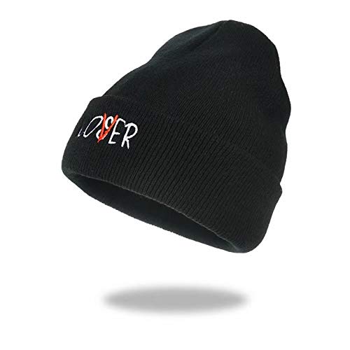 JiaoZhen Cuffed Beanie Hats for Women, Knitted beanieie - Unisex Embroidery Skull Cap, Warm Hats,Lightweight Beanies Black