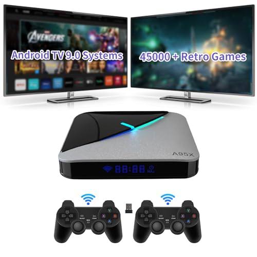 Retro Gaming Console Super Console, Emulator Console with 45000+ Games, Android 9.0 TV System + EmuELEC 4.5 Game System, Support 4K HD Output, Plug and Play Video Games (256G)