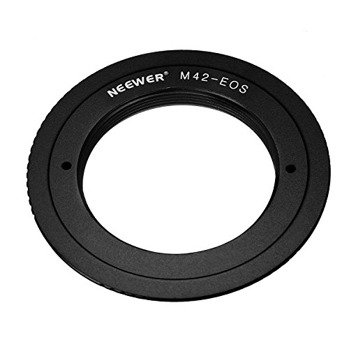 Neewer Aluminum Alloy Lens Mount Adapter for M42 Lens to Canon EOS Camera, Such as 1d/1ds, Mark II, III, 5D, Rebel xt, xti, T2i, and More - Black