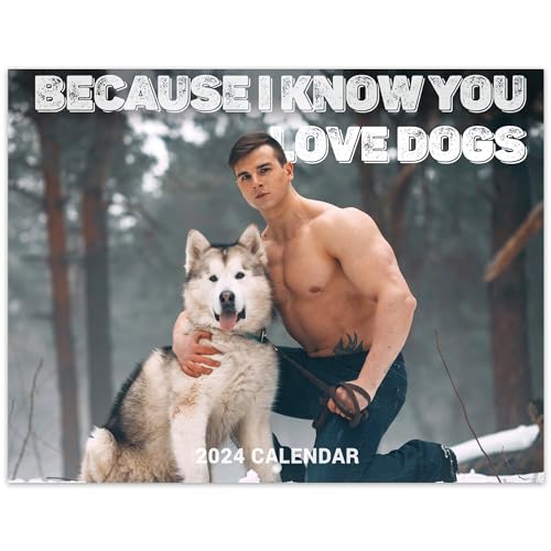 2024 Wall Calendar - 2024 Calendar from Jan. 2024 - Dec. 2024, 8.5' x 11' (Closed), Men & Dog Calendar 2024, Funny Wall Calendar with Thick Paper, 12 Month Wall Calendar 2024 - Dog Lover Gifts Choice
