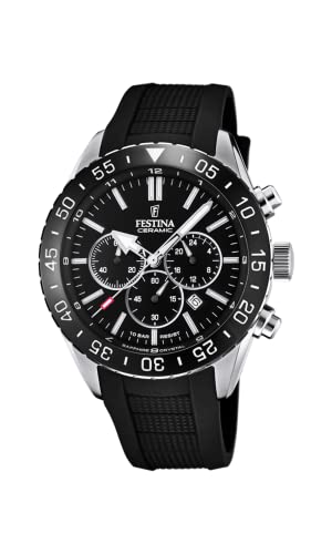 Festina Men's Analogue Quartz Watch 32020954, Black/Silver, One Size, Strap.